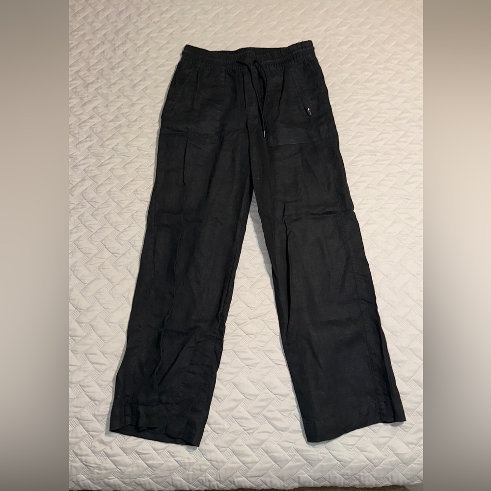 Athleta Women’s Retreat Linen High Rise Wide Leg Pant - Black S